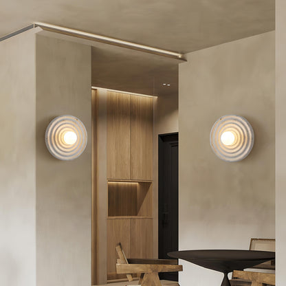 Hamidah - White Wabi-Sabi Round Retro Wall Light