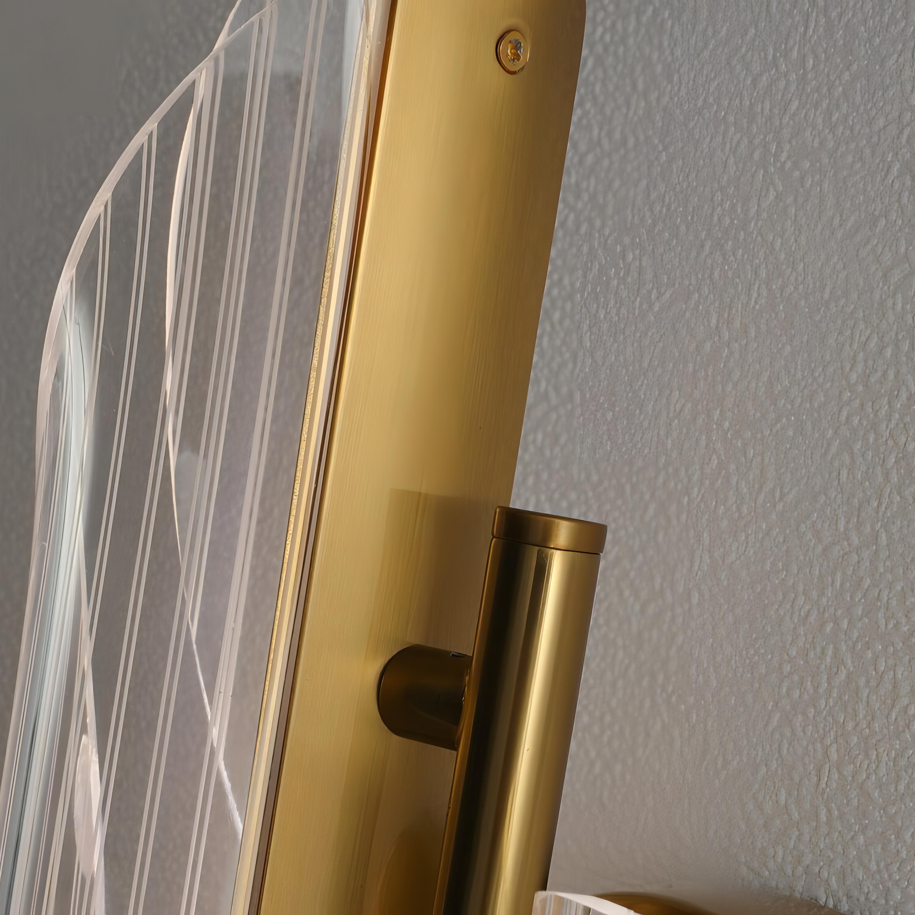 Alistair - Acrylic Bedside Wave Curved Gold Wall Light