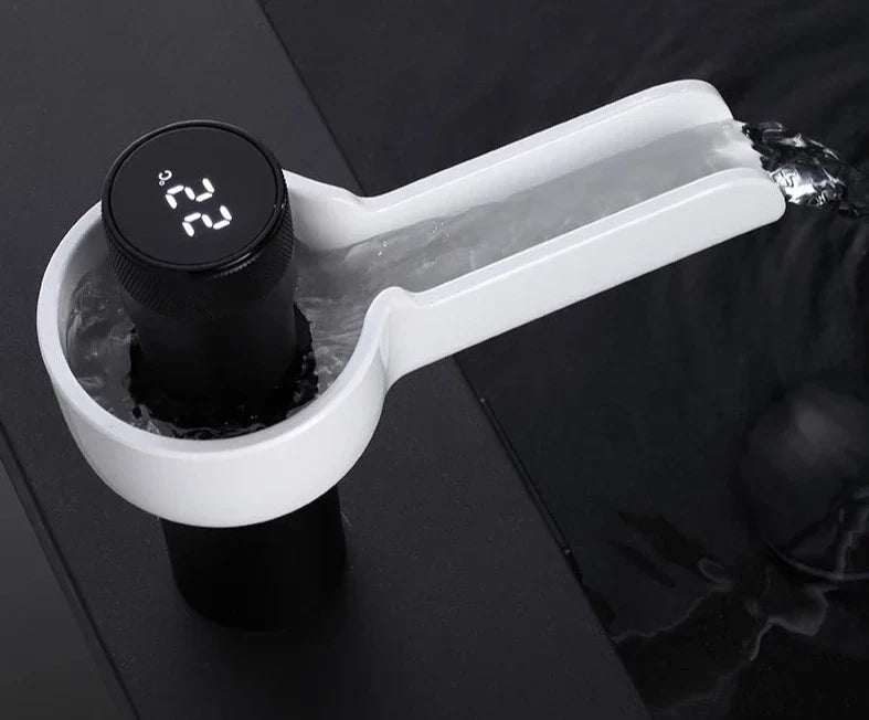 Lenkov - Digital LED Temperature Display Waterfall Basin Mixer Tap