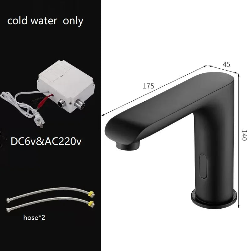 Luz - Modern Angled Spout Matte Black Touch-less Tap