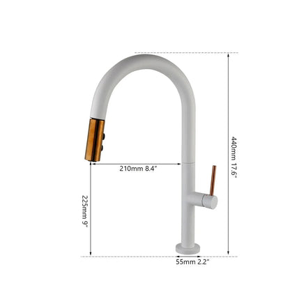 Betsy - Deck Mounted Single Handle Pull Out Modern Mixer Kitchen Tap