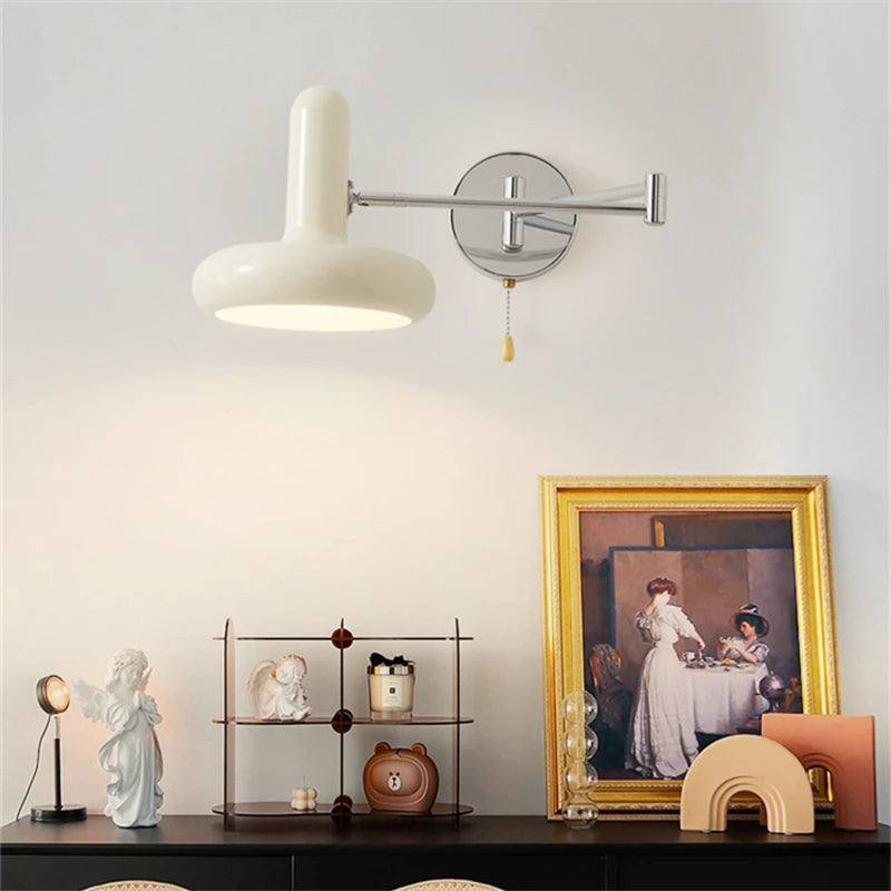 Schwart - Retractable Pull-Switch Modern White Wall Light