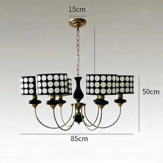 Onesimo - Abstract Polka Dot Black Gold Hanging Ceiling Light Chandelier