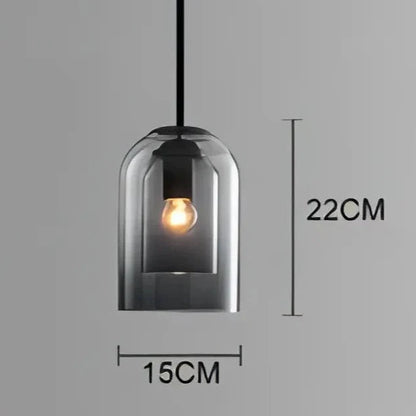 Olivia - Coloured Double Glass Shade Pendant Ceiling Light