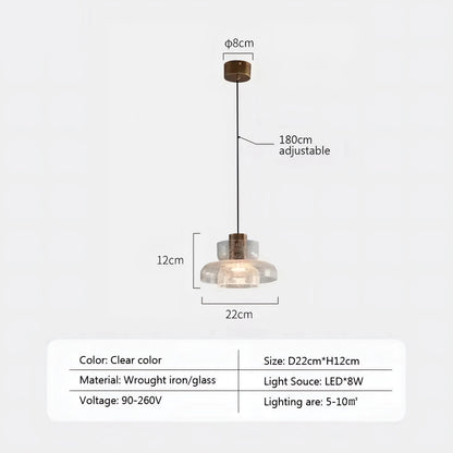 Benita - Cracked Glass Dome Layered Hanging Pendant Ceiling Light