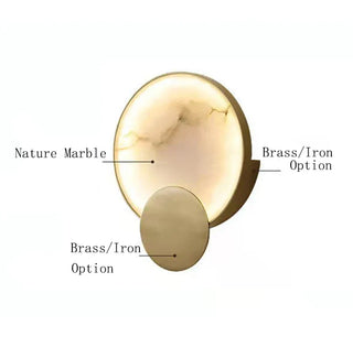 Graciela - Modern Round Gold Marble LED Wall Light