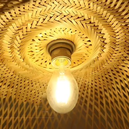Gamaliel - Natural Abstract Handwoven Bamboo Hanging Pendant Ceiling Light