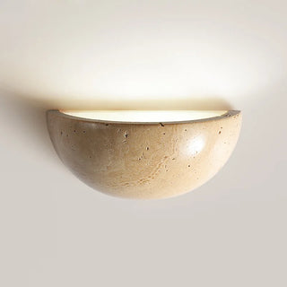 Janie - Semi Circular Stone Dish Up Wall Light