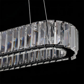 Bellamy - Crystal Oval Chrome Glass Hanging Ceiling Light Chandelier