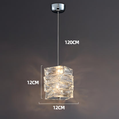 Zayd - Twisted Crystal Glass Hanging Pendant Ceiling Light