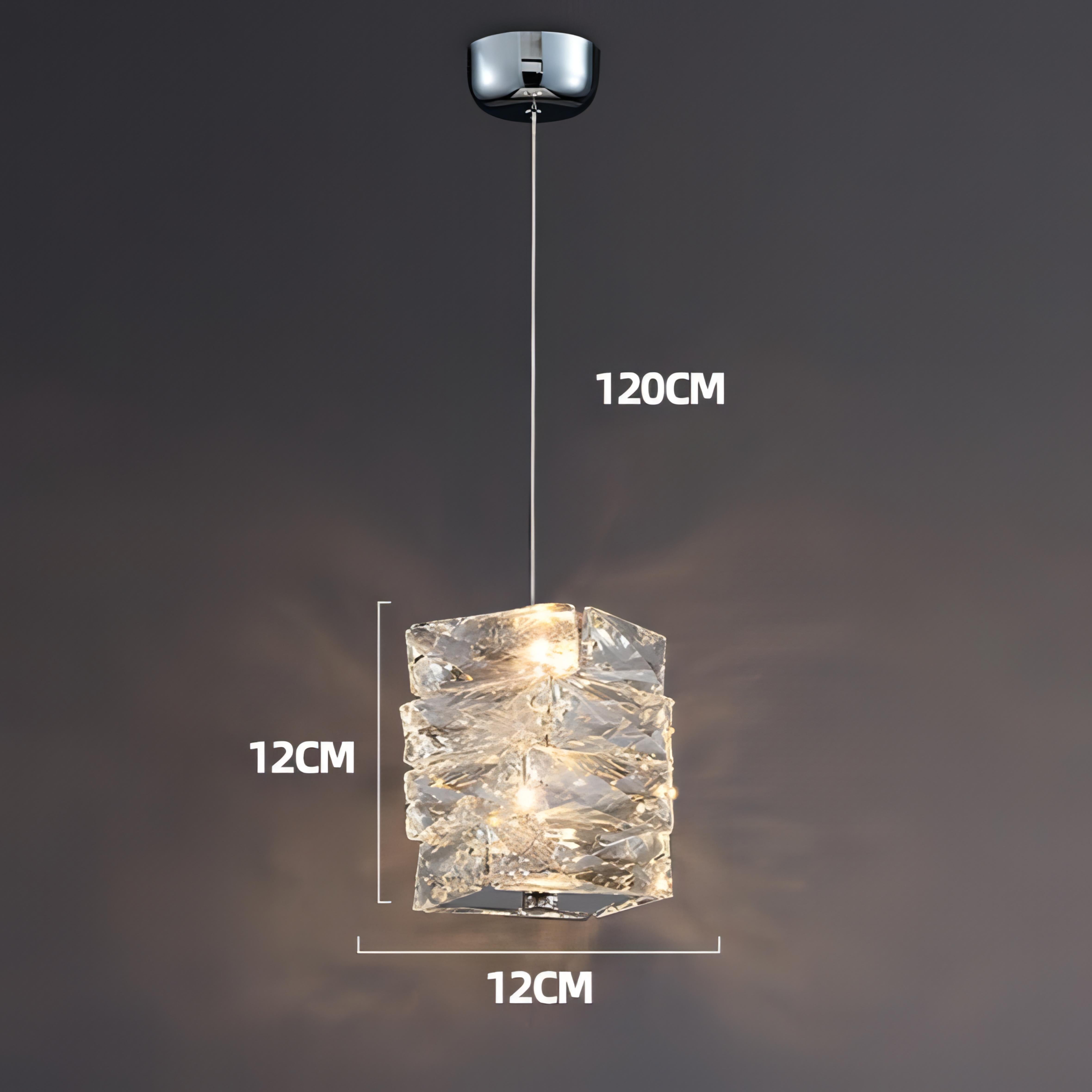 Zayd - Twisted Crystal Glass Hanging Pendant Ceiling Light