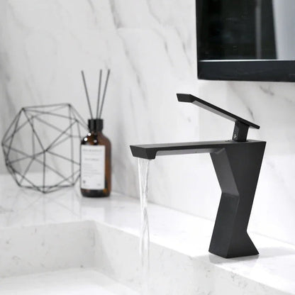 Jonas - Modern Geometric Sleek Single Lever Waterfall Basin Tap