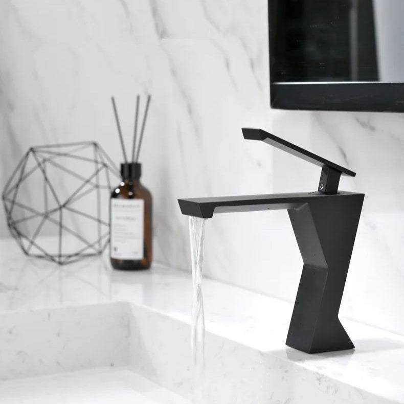 Jonas - Modern Geometric Sleek Single Lever Waterfall Basin Tap