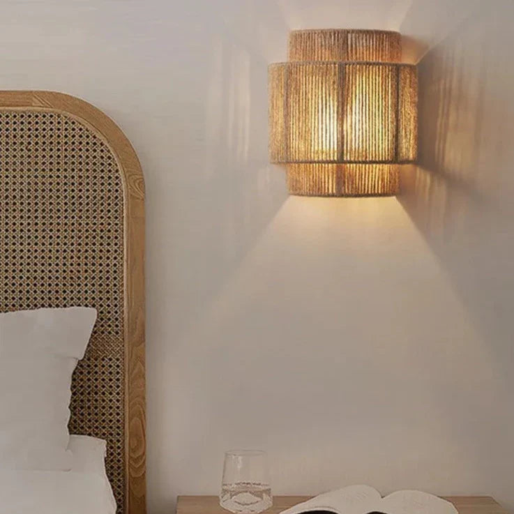 Bucky - Japanese Retro Rattan Weaving Wall Lamp