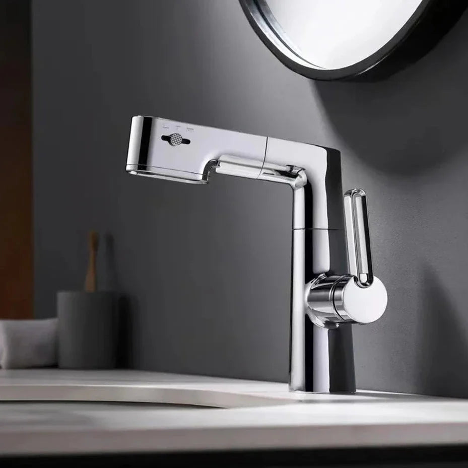 Reese - Pull Out Basin Mixer LED Temperature Tap 360° Rotatable