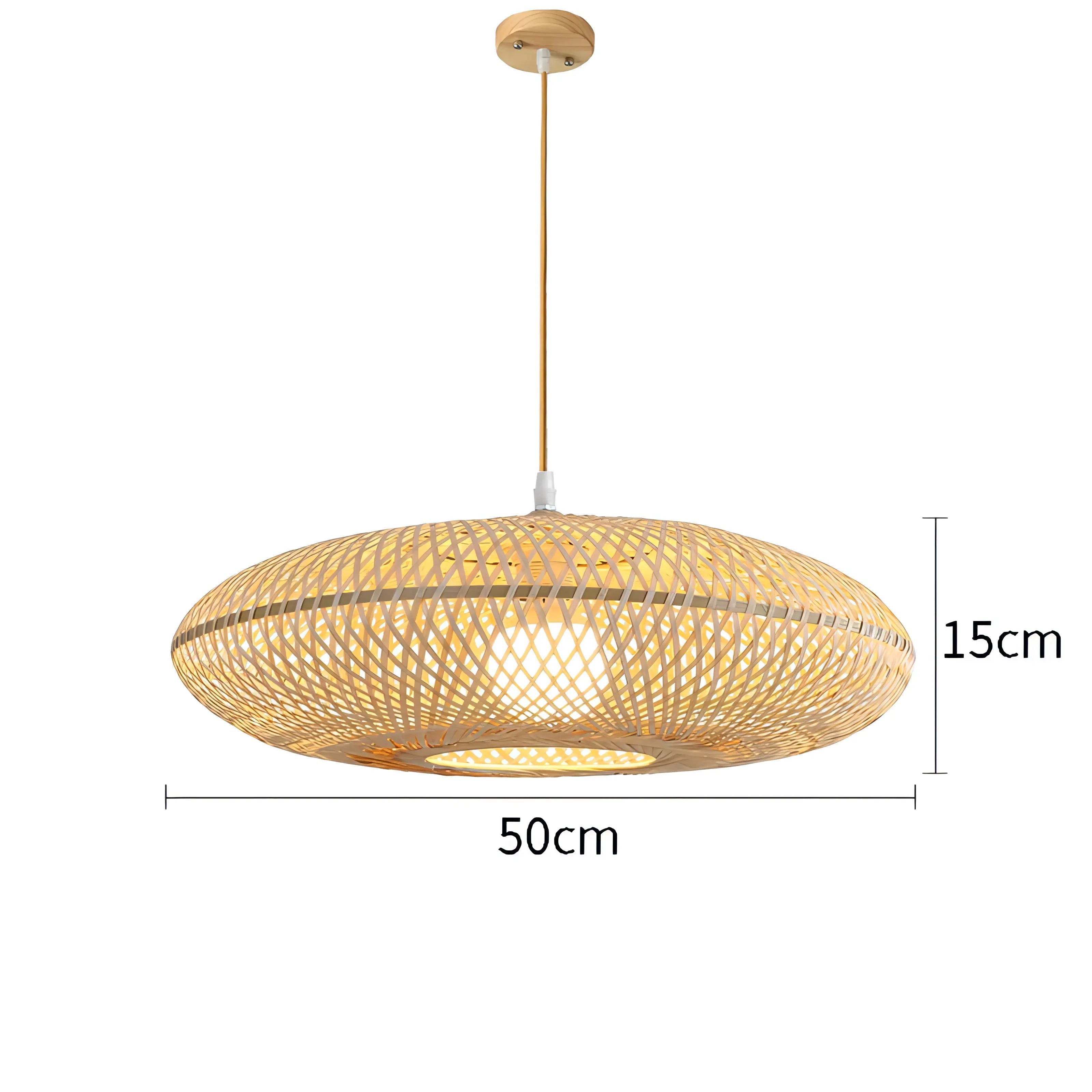 Clemencia - Handmade Rattan Woven Bamboo Oval Hanging Pendant Ceiling Light