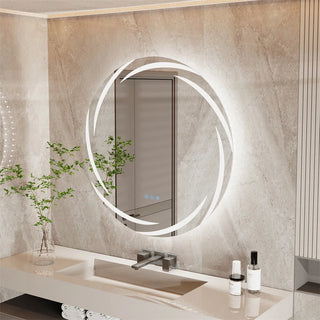 Kishori - Circular Illuminated Bathroom Wall Mirror