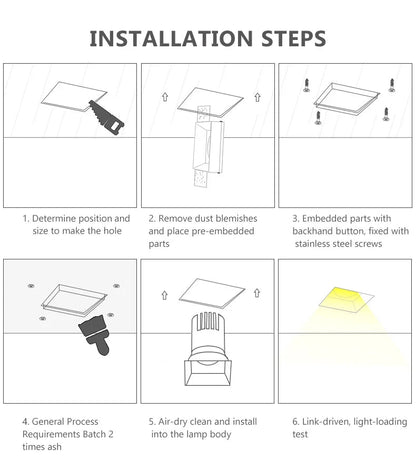Campbell - Modern Ceiling Spotlight Recessed Frameless Square