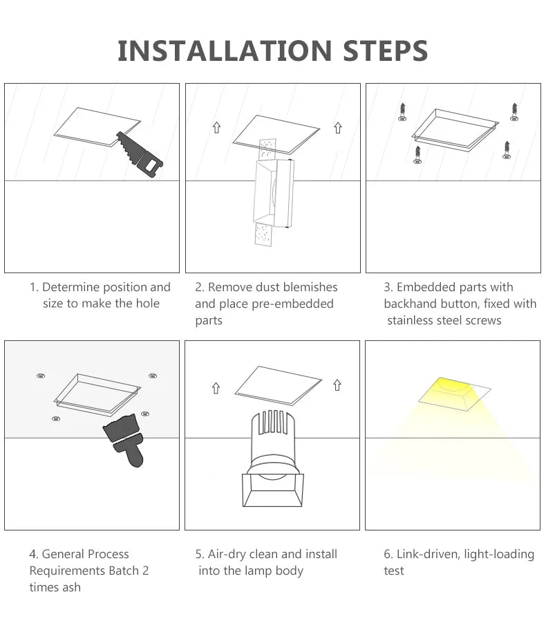 Campbell - Modern Ceiling Spotlight Recessed Frameless Square