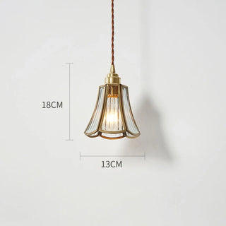 Lidia - Nordic Glass Copper Tulip Hanging Pendant Ceiling Light