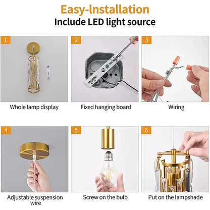 Enoch - Crystal Hanging Ceiling Light Cluster