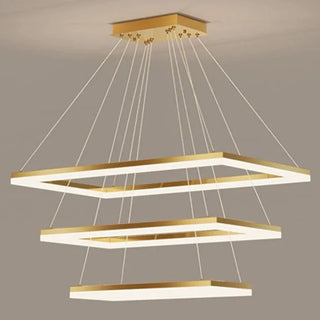 Modern Tiered Hanging Rectangle Chandelier