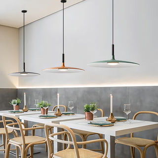 Alvaro - Modern Round Flat Dish Hanging Pendant Ceiling Light