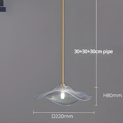 Felicia - Modern Wavy Neo-Chrome Glass Plated Pendant Light