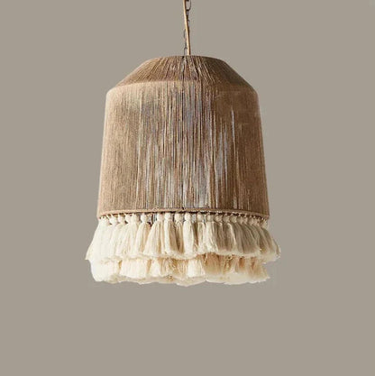 Lazaro - Natural Hemp Rope Macrame Tassel Hanging Pendant Ceiling Light