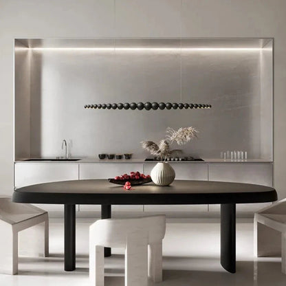 Walker - Modern Wooden Bead Long LED Ceiling Light