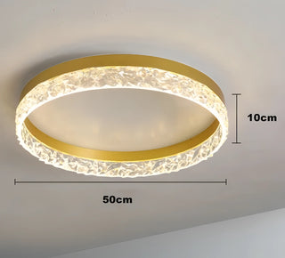 Ayesha - Modern Round Flush Mount Crystal Glass Dimmable Ceiling Light