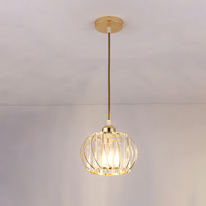 Eliam - Round Gold Glass Twisted Shade Pendant Ceiling Light