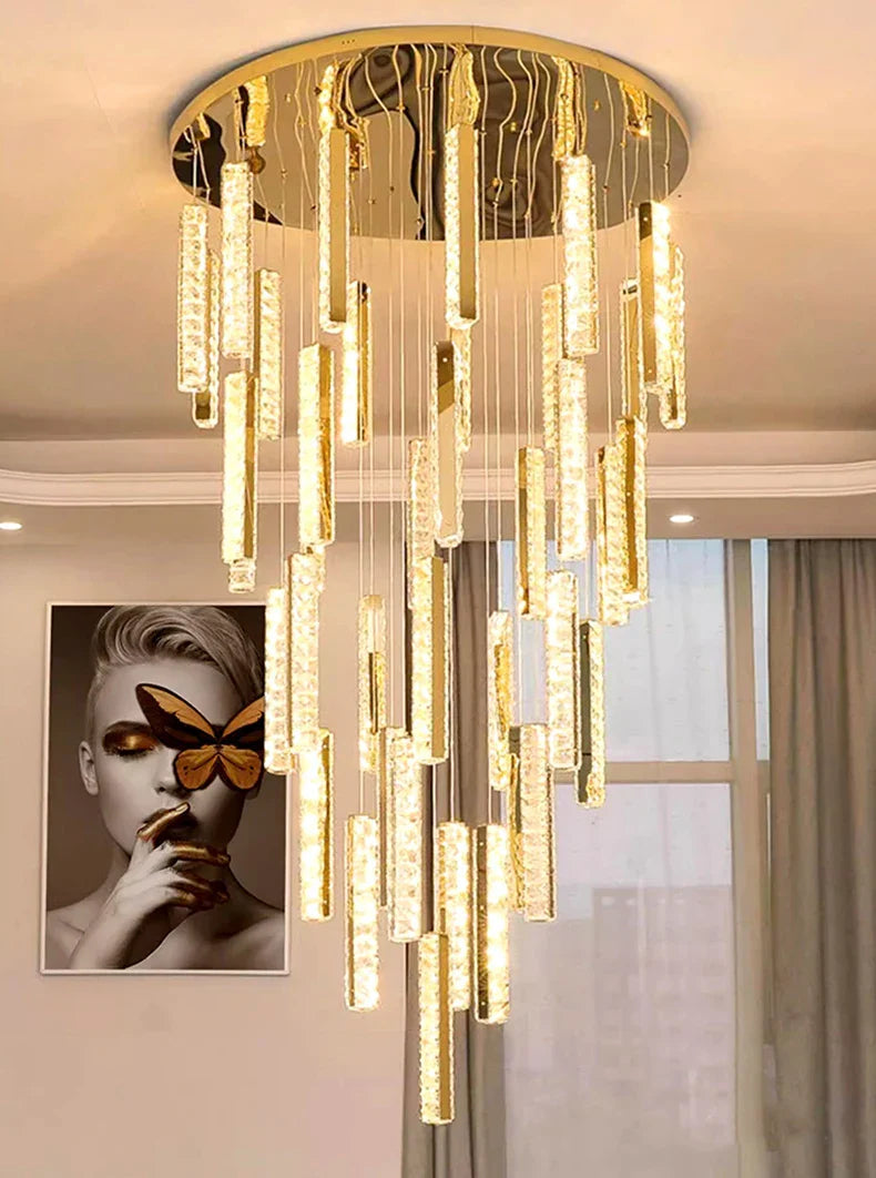 Garcia - Modern Gold Bar Hanging Ceiling Light Chandelier