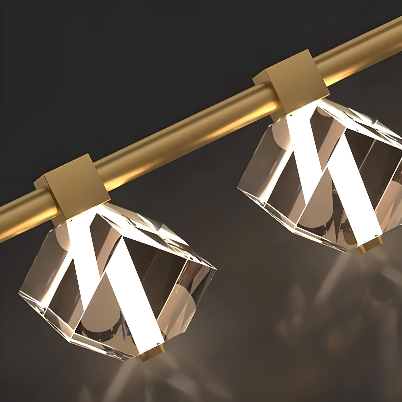 Jelena - Modern Line Crystal Glass Gold Ceiling Light Chandelier