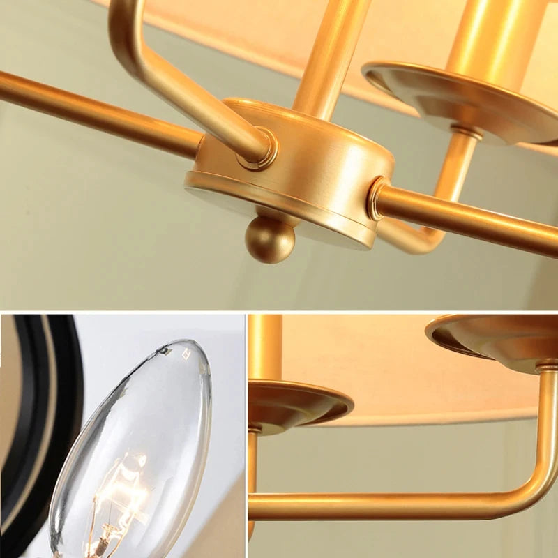 Rican - American Gold Hanging Round Ceiling Light