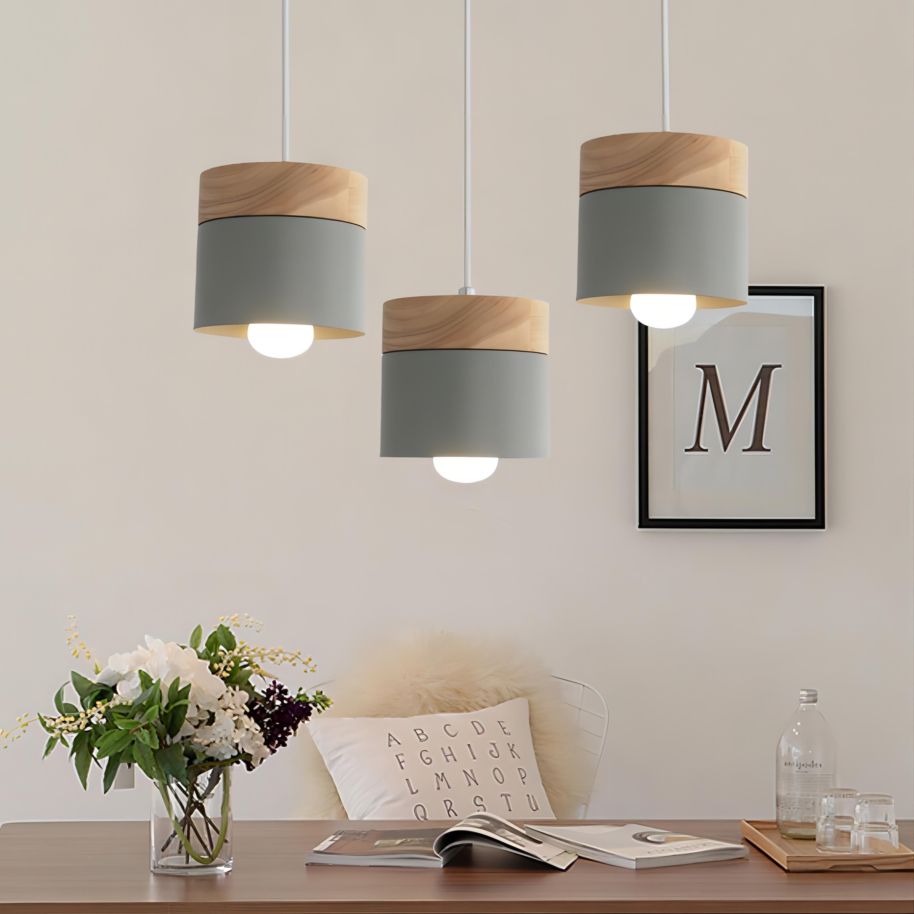 Maxton - Nordic Wood Round Pendant Hanging Ceiling Light