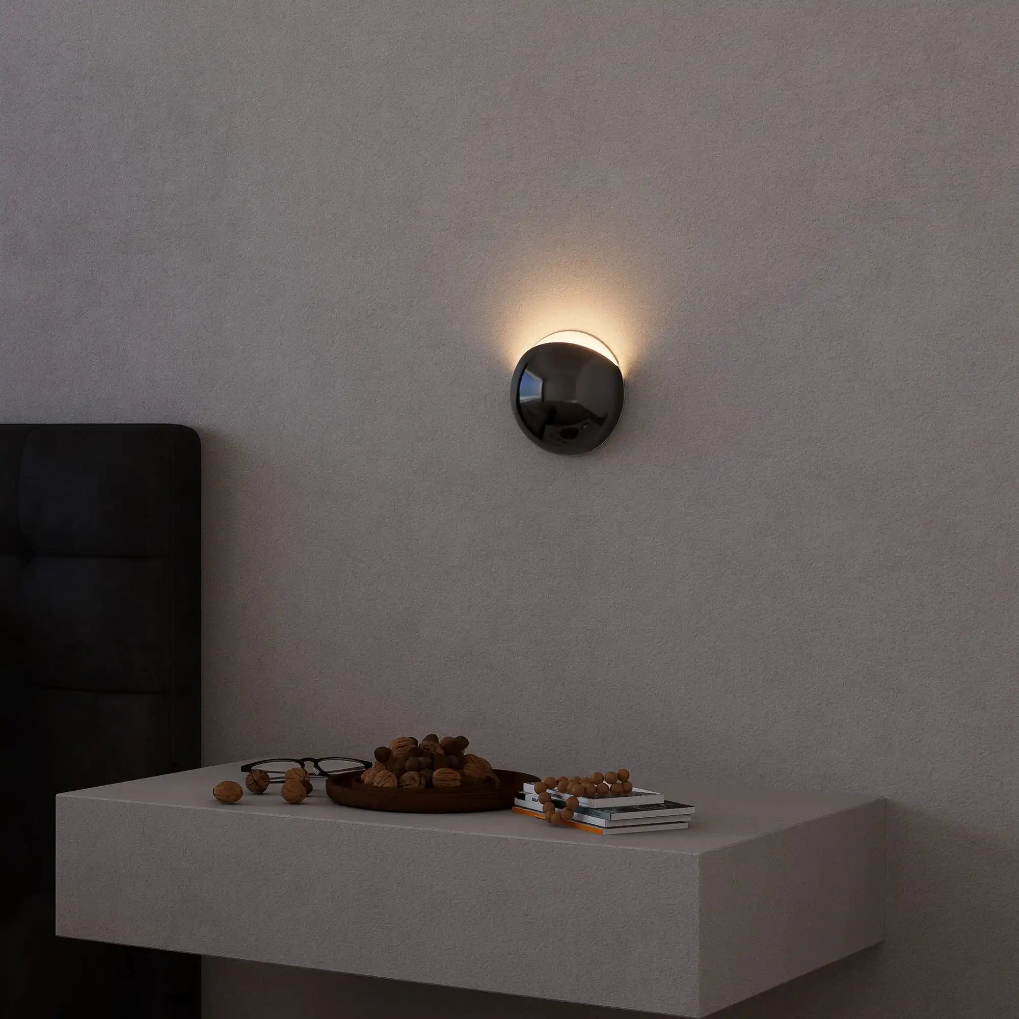 Attilia - Modern Circular Coloured Glass Dome Wall Light