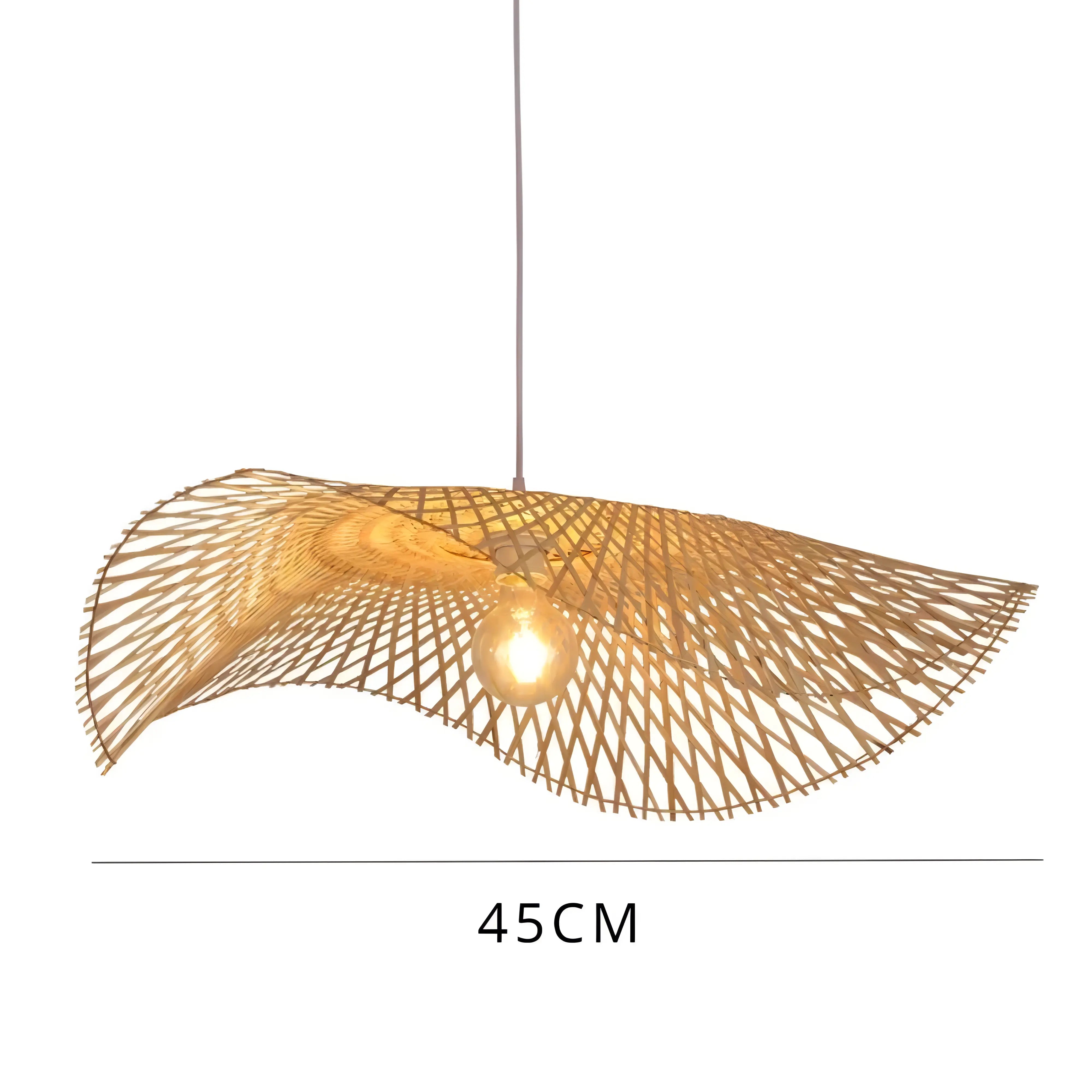 Gamaliel - Natural Abstract Handwoven Bamboo Hanging Pendant Ceiling Light