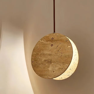 Edilberto - Double Circular Stone Wabi Sabi Hanging Pendant Ceiling Light