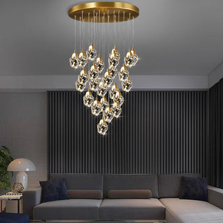 Jessica - Multi Head Crystal Glass Gold Ceiling Chandelier