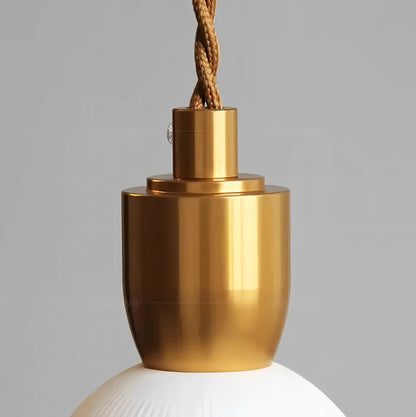 Irem - Ceramic Resin White Gold Hanging Pendant Ceiling Light