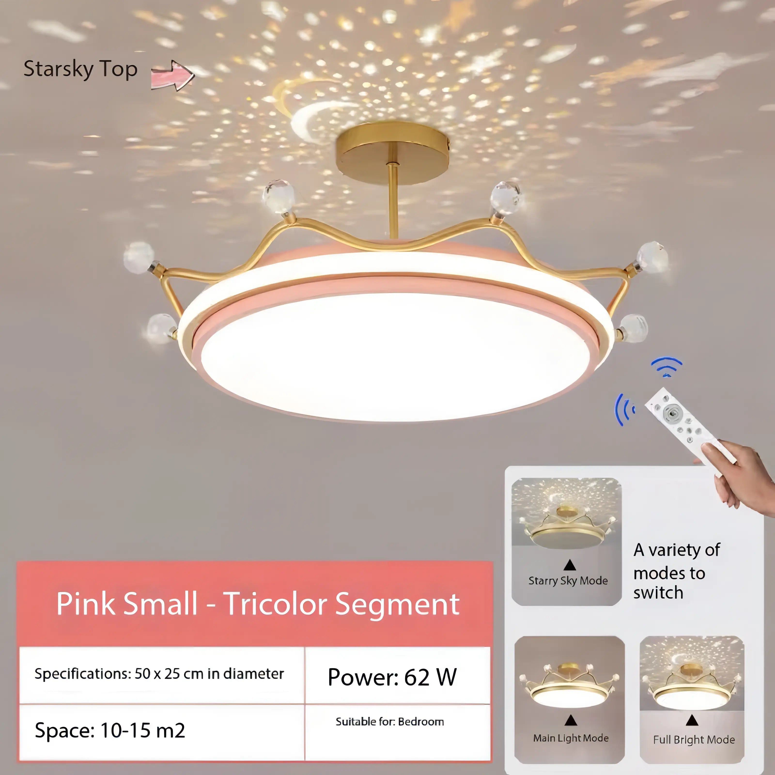 Makaylah - Reflecting Star Round LED Moon Children's Ceiling Light