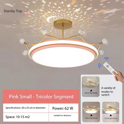 Makaylah - Reflecting Star Round LED Moon Children's Ceiling Light