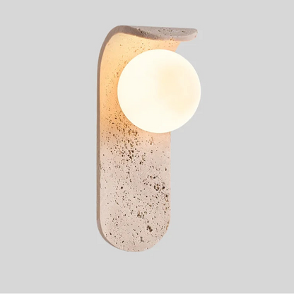 Noah - Yellow Cave Stone Wall Light White Glass LED
