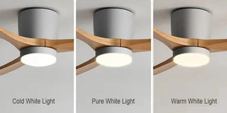 Alves - Nordic Modern Wood 3 Blade Reversible Ceiling Fan with LED Light