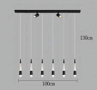 Riza - Modern Hanging Cone Glass Striped Pedant Ceiling Light