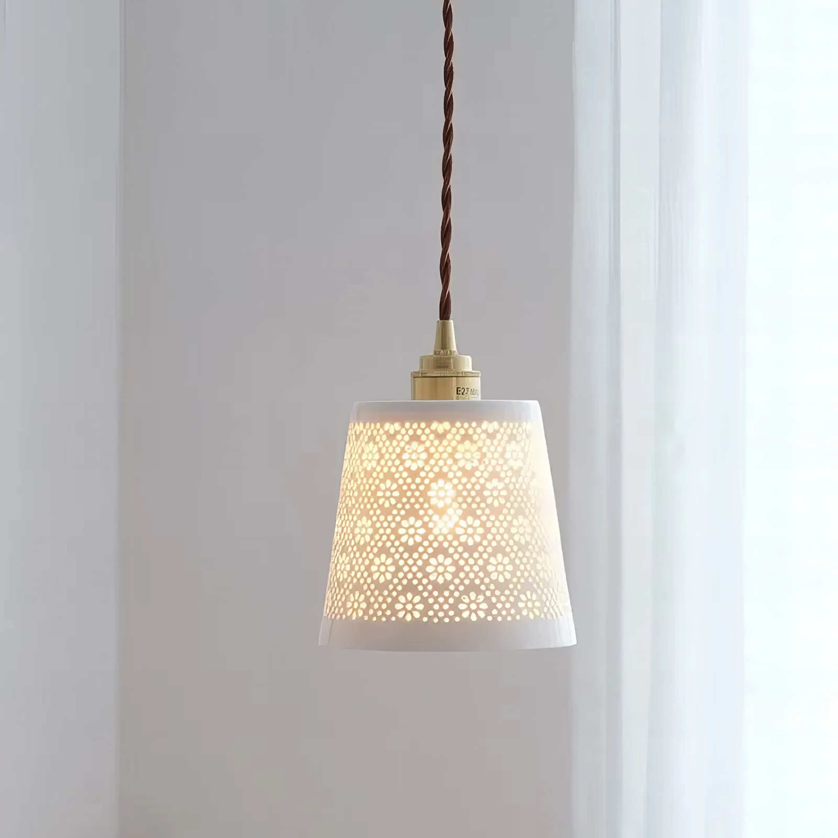 Paris - Ceramic Patterned Shade Pendant Ceiling Light