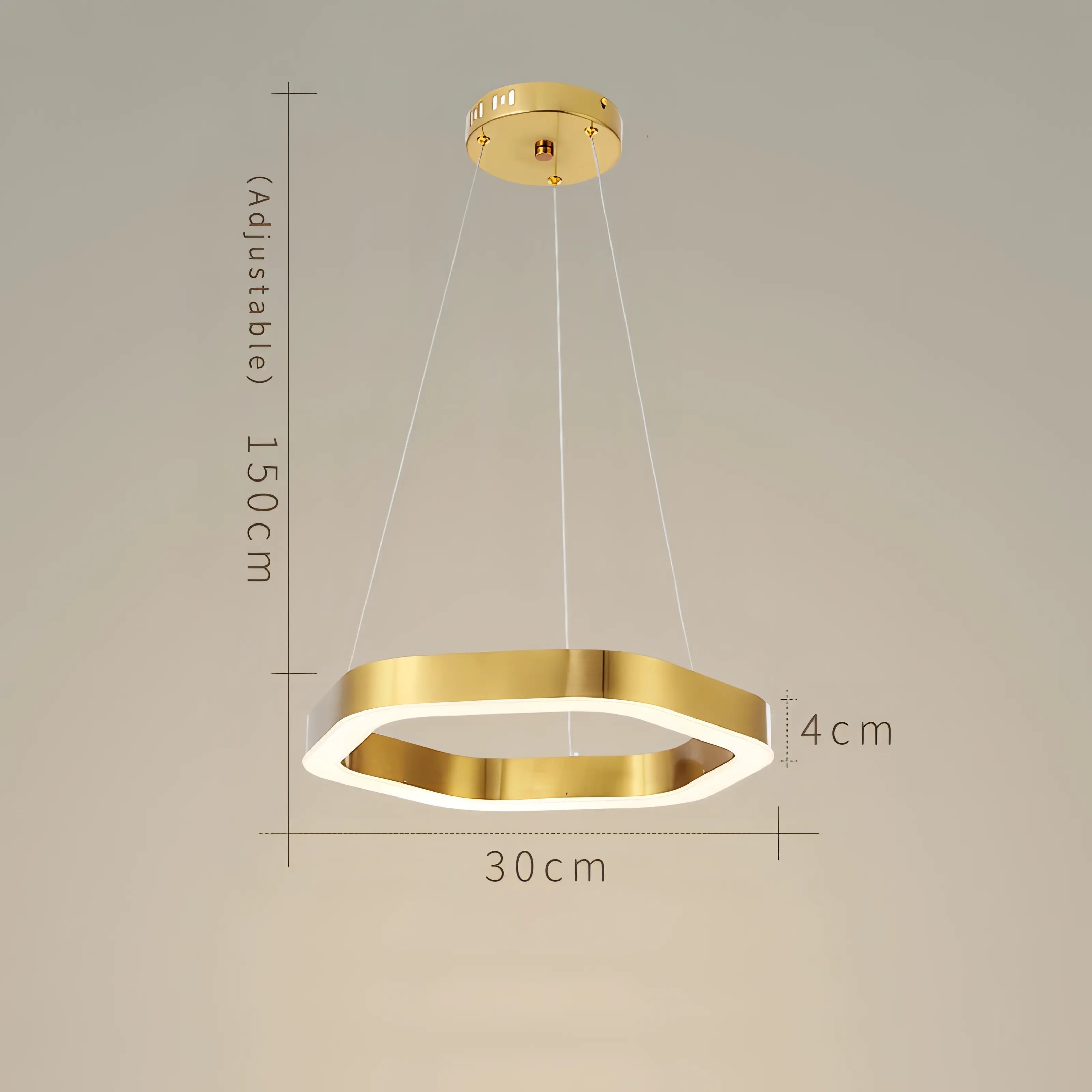 Elouise - Hexagon LED Gold Ceiling Chandelier