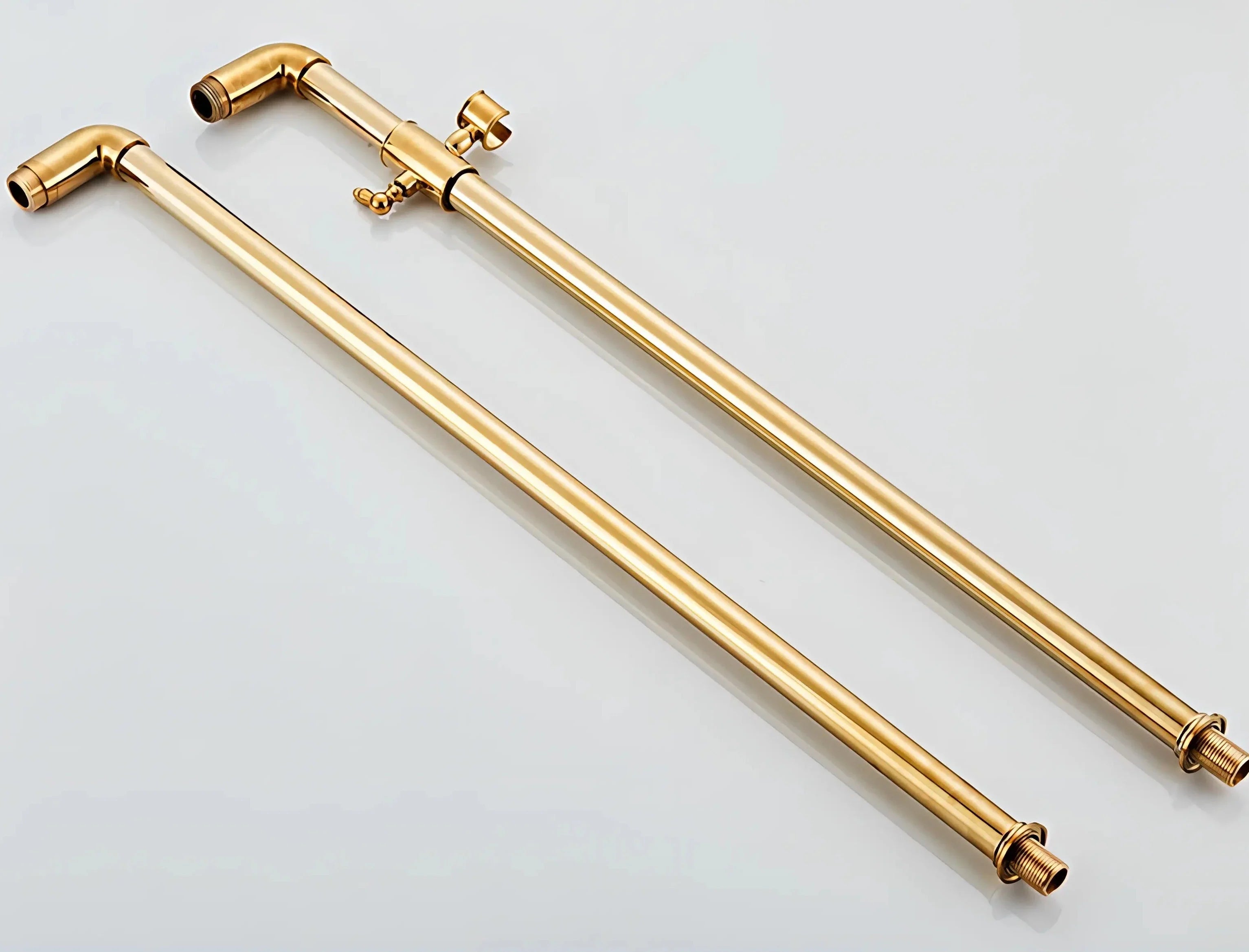 Wilburn - Freestanding Floor Gold Swan Bathtub Tap with Handheld Shower