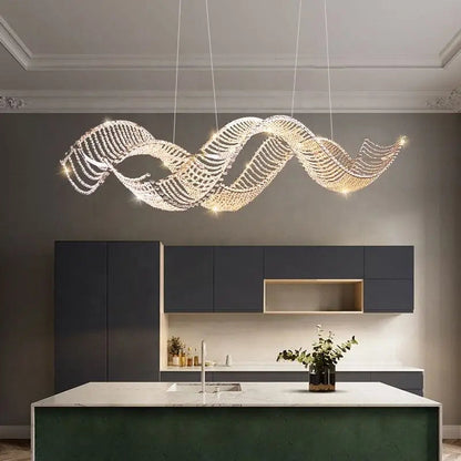 Boston - Glass bead Wave Hanging Ceiling Light Chandelier